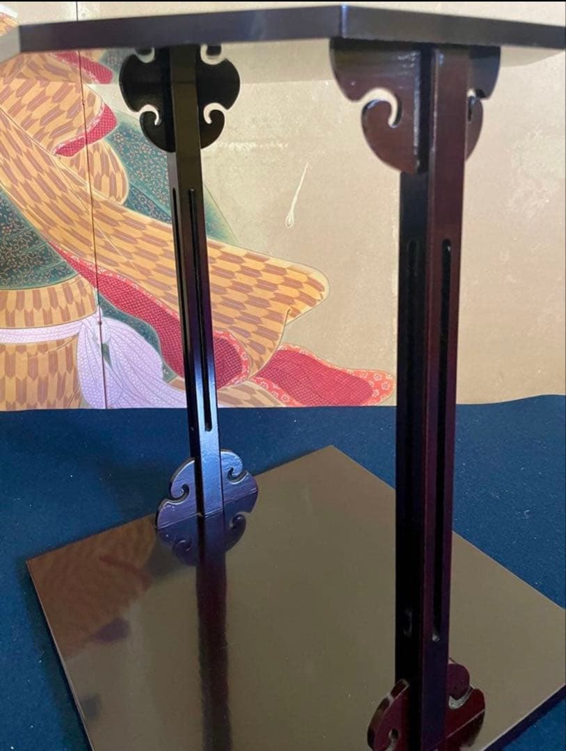 【美品】「母」 塗師 表湲 淡々斎好 春慶塗 寿棚 共箱 （710F②）