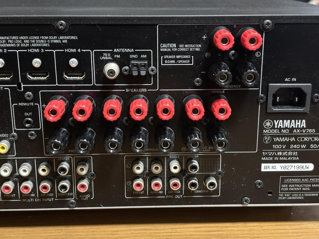 YAMAHA AVアンプ AX-V765
