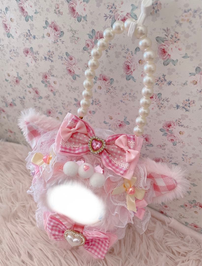 １２cmぬい服ちびぐるみ♡韓国ゆめかわ姫系♡ねこの着ぐるみ♡淡ピンク