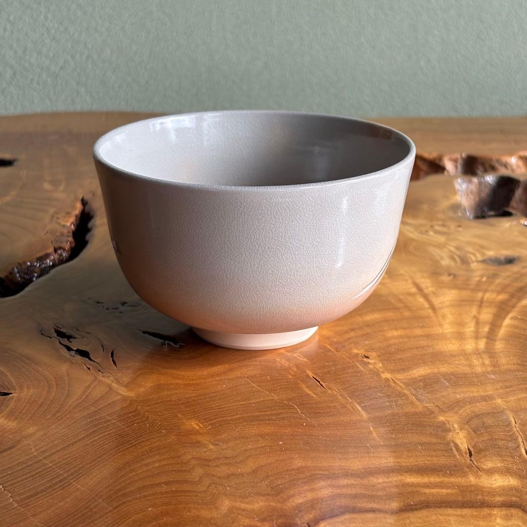 「波に千鳥」作家物 清水焼 抹茶碗 茶道具