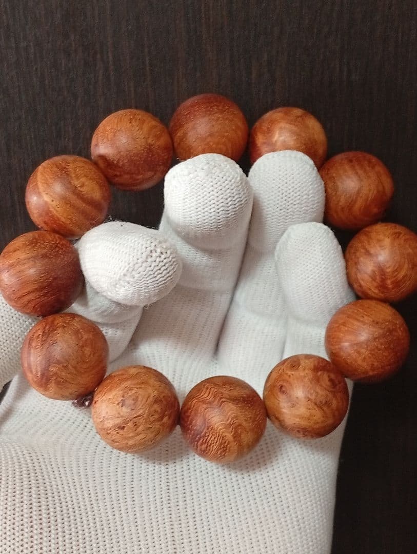 花梨瘤ブレスレット20mm x 12個ビーズ