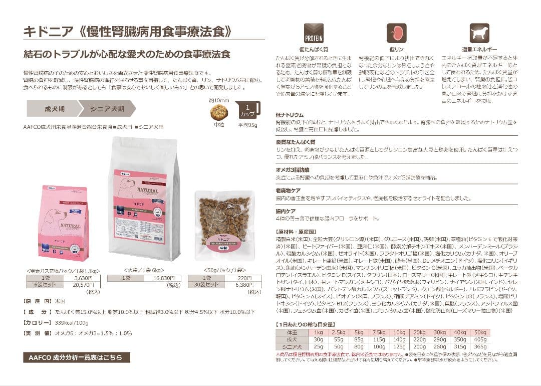 ナチュラルハーベスト キドニア 1.1kg×6袋
