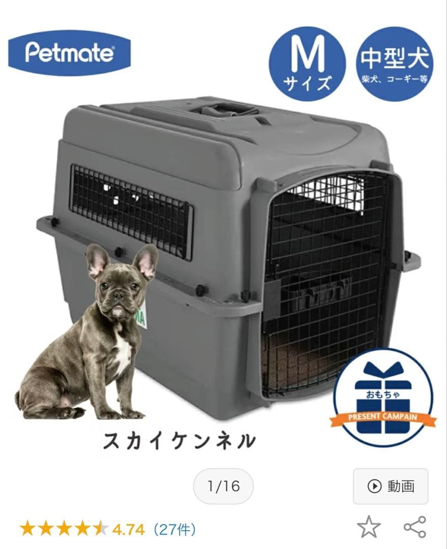 美品　Petmate バリケンネル　スカイケンネル　クレート　Mサイズ