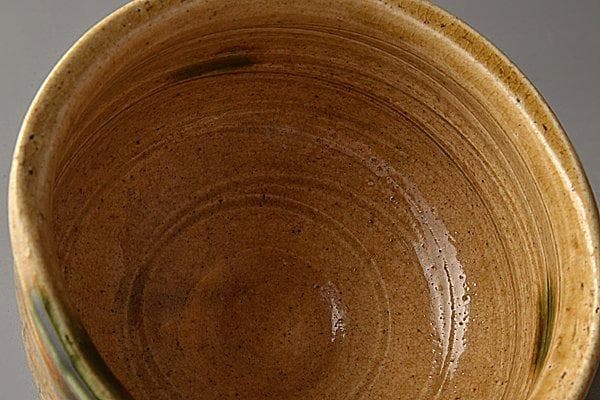 u613【】茶道具　山口茂　黄瀬戸茶碗 共箱