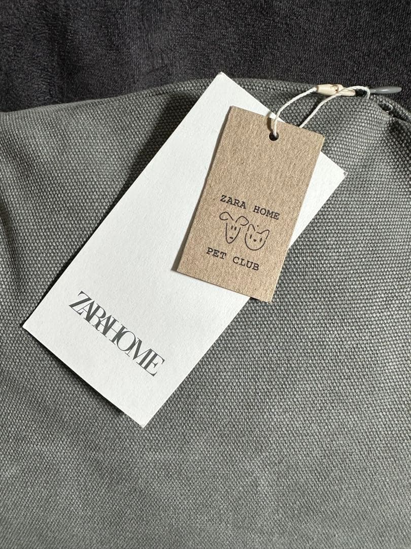 2172 新品　ZARA PET オーバル　クッション　大　グレー