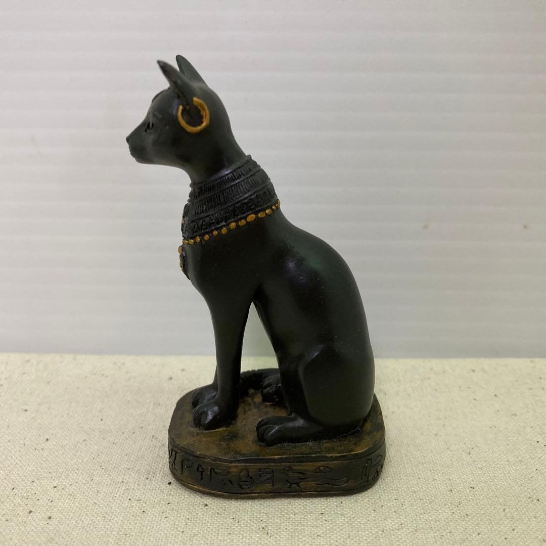 【希少】エジプト　バステト神　古代エジプト　猫型の女神　置物　フィギュア　黒猫