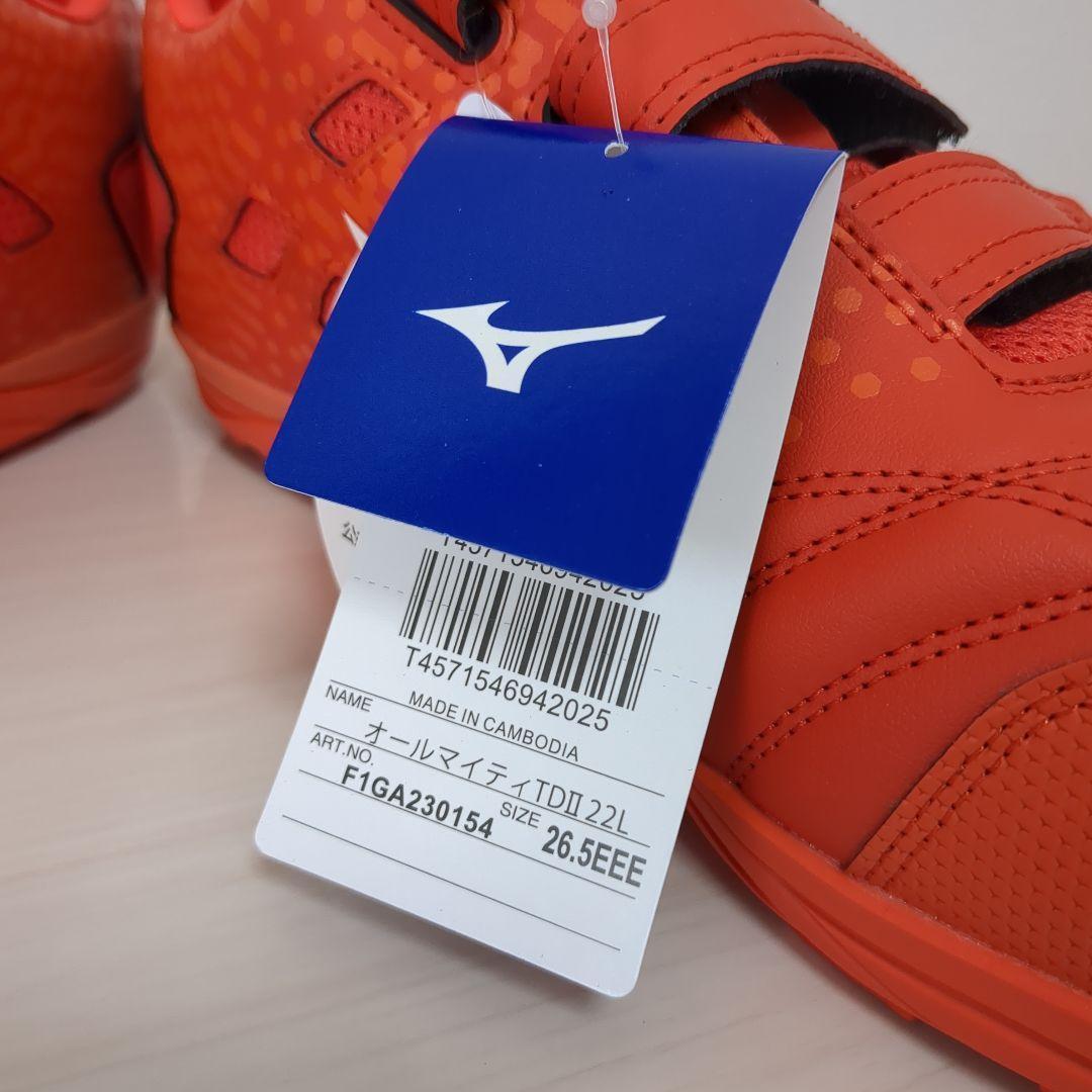 新品MIZUNO TDII22L F1GA230154 オレンジ×ホワイト安全靴