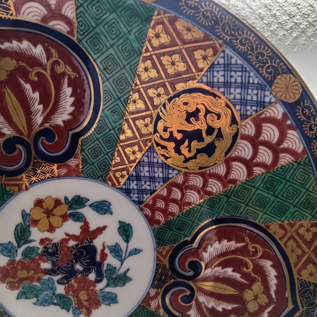 有田焼☆伊万里焼☆金彩染錦大皿☆飾り皿☆40cm
