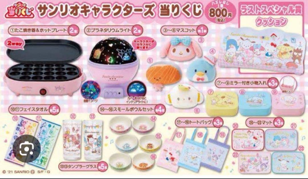 サンリオ当たりくじ　マイメロ　マスコット　こぎみゅん　クロミ　ポチャッコ　シナモ