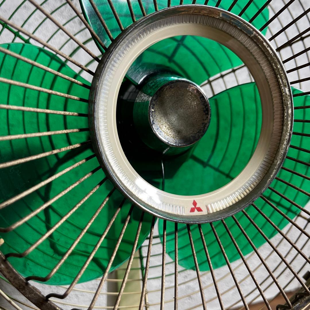 昭和レトロ 三菱扇風機 D30-H型 グリーンカラー 動作確認済み ヴィンテージ