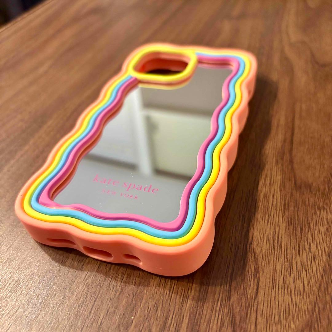 ケイトスペード iPhone15 レインボーミラー ケース 新品