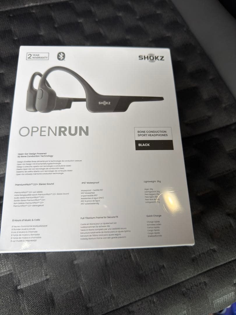 SHOKZ OPEN RUN 骨伝導ヘッドフォン ブラック