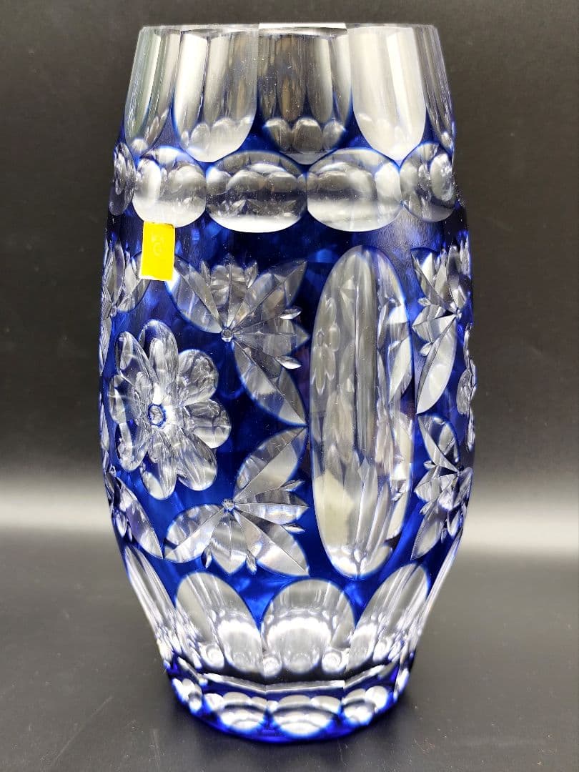 希少品☆伝統工芸士 篠崎清一 江戸切子 花器（切子、江戸切子、薩摩切子）