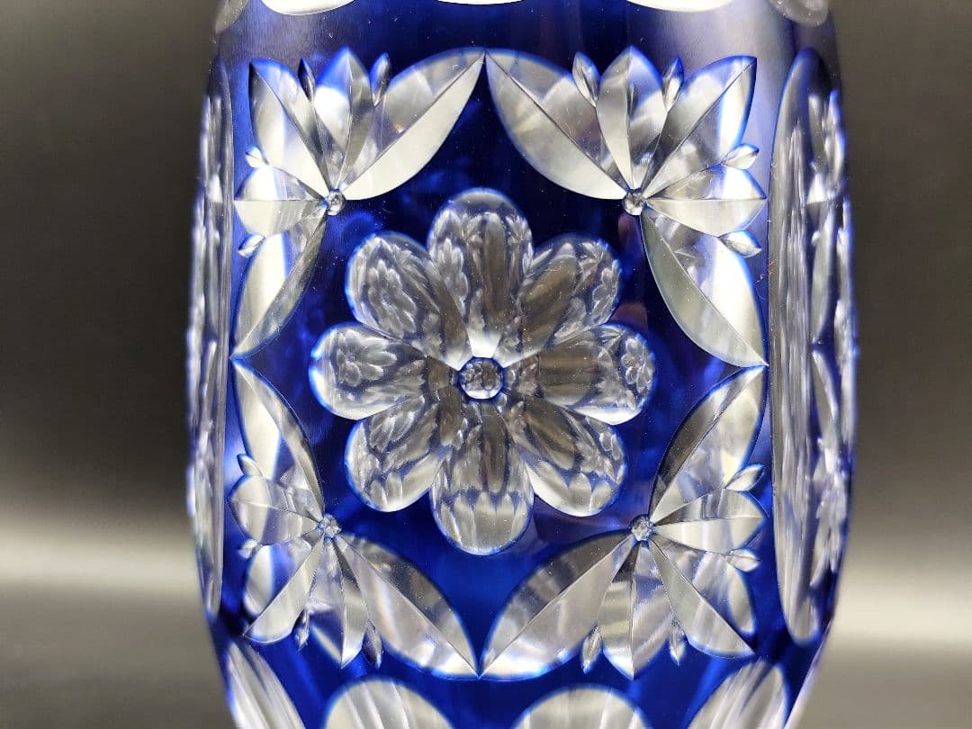 希少品☆伝統工芸士 篠崎清一 江戸切子 花器（切子、江戸切子、薩摩切子）