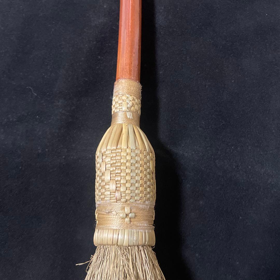 一点物　天然素材の手作り伝統的ほうき　全長約40cm
