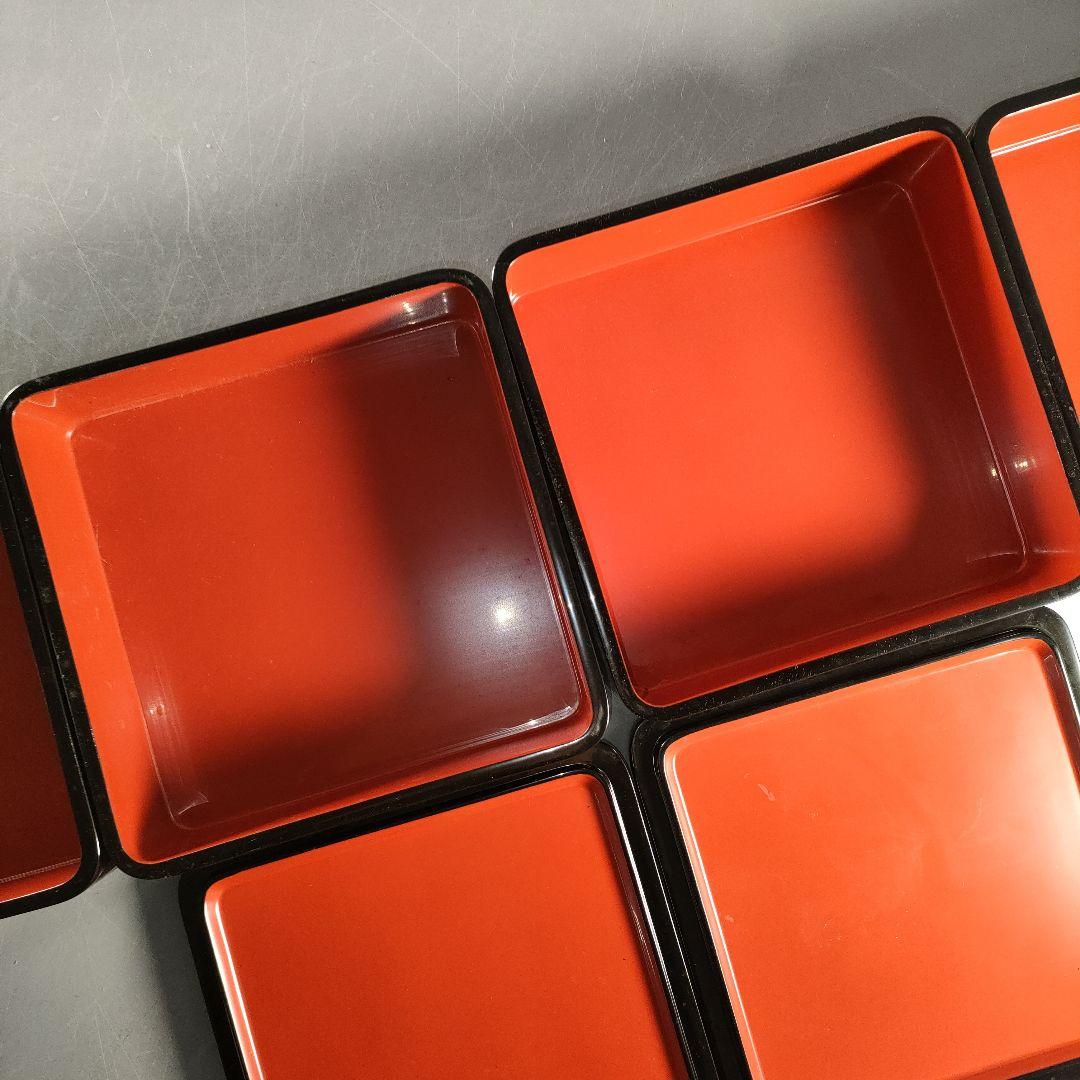 A1355-3/輪島塗/重箱 四段一揃/木製漆器/共箱/懐石道具/弁当箱/