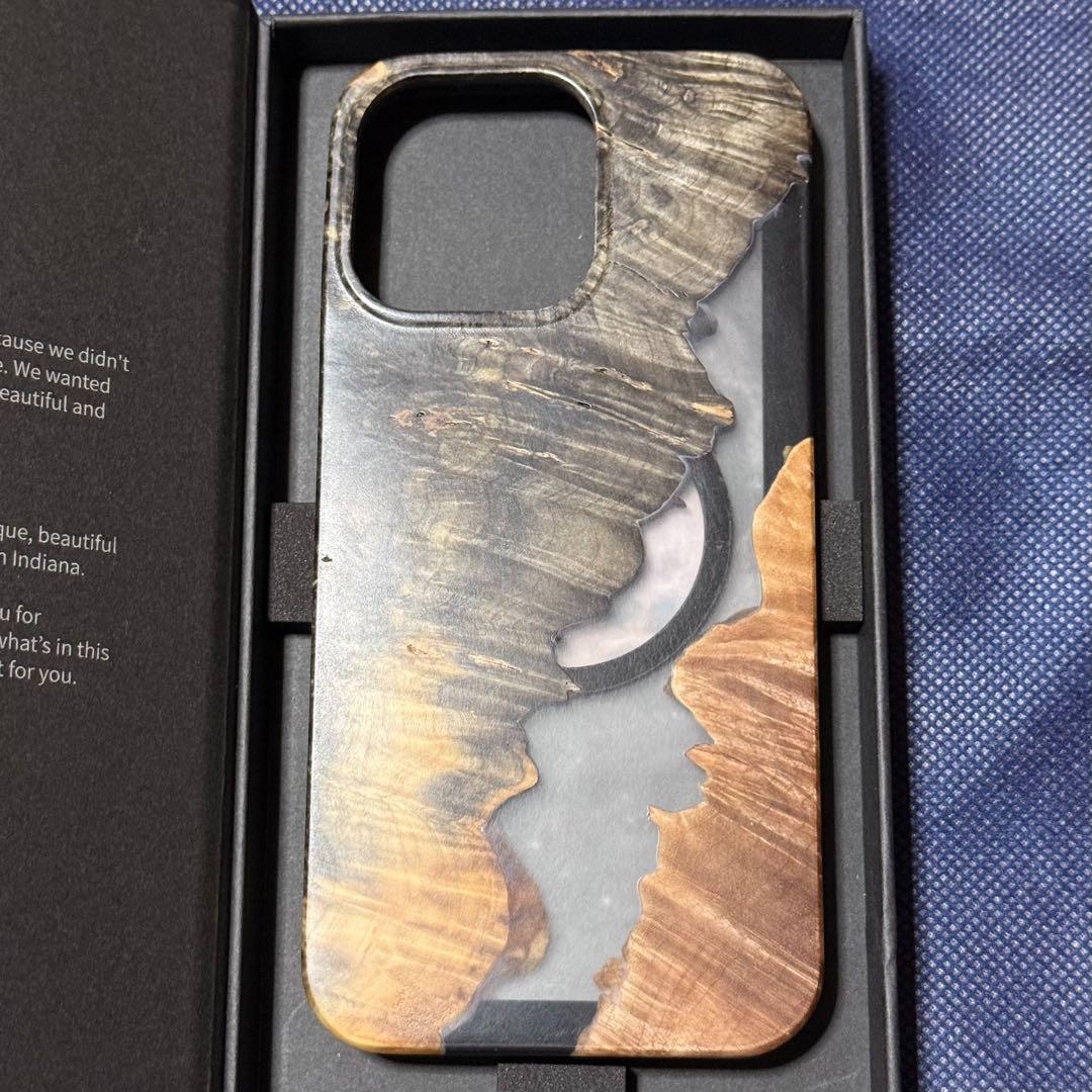 Apple iPhone 16 Pro Max ウッド レジン クリア ケース