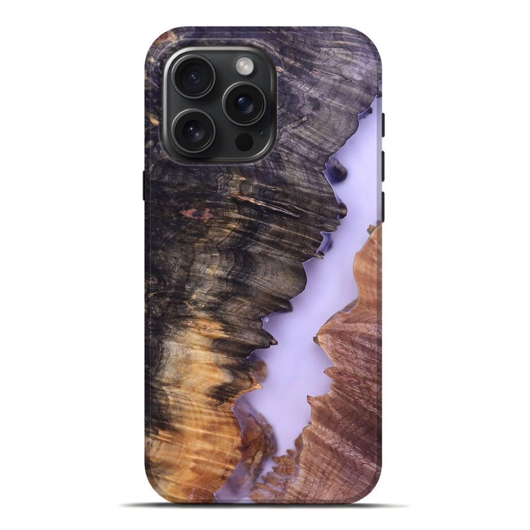 Apple iPhone 16 Pro Max ウッド レジン クリア ケース
