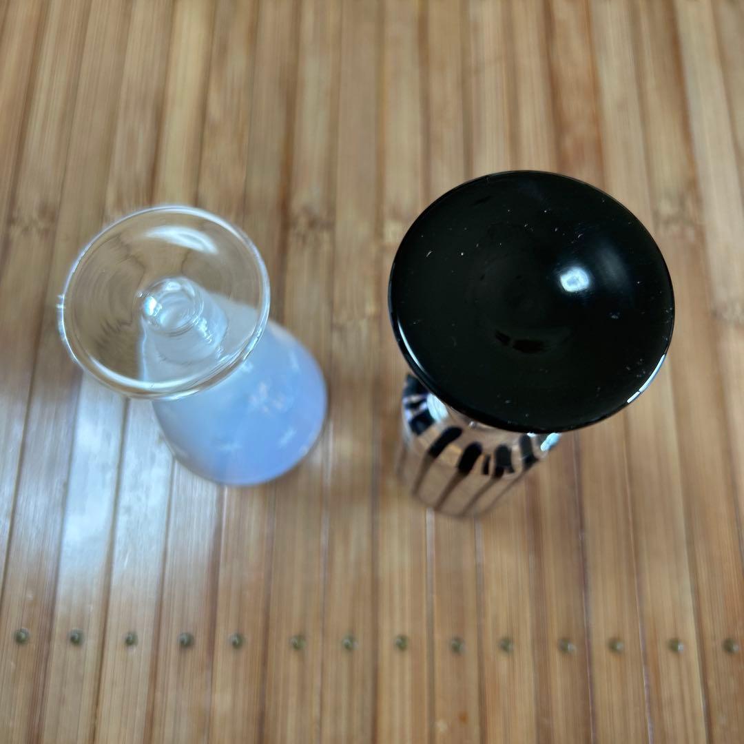 作家　ガラス作家　吉本由美子　酒器　酒盃　　グラス　2種　吹きガラス