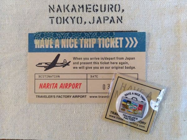 トラベラーズファクトリー　成田　バッジ　HAVE A NICE TRIP　カード