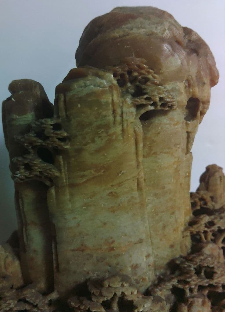 寿山石　彫刻　大型　置物　横幅約40cm 超大作　ミ10