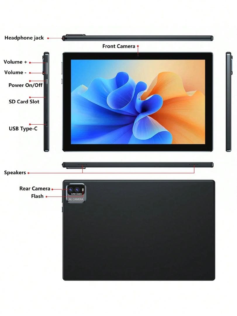 COOPERS Androidタブレット 6GB RAM 128GB ROM