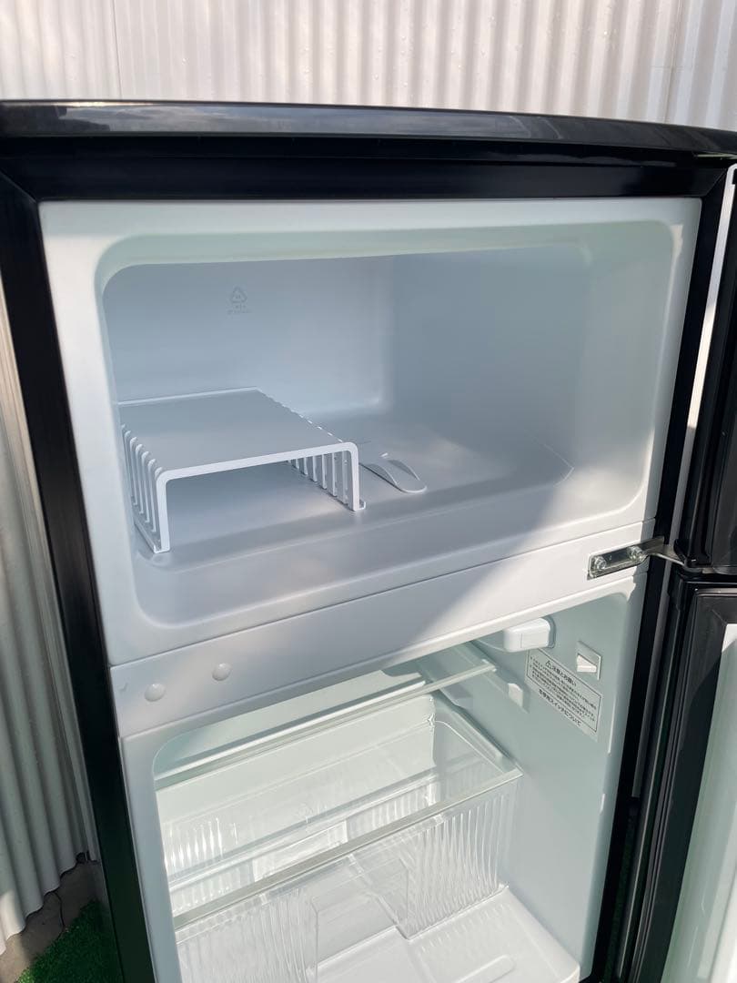 A07 アイリスオーヤマ 90L おしゃれブラック2ドア冷蔵庫 コンパクト 単身