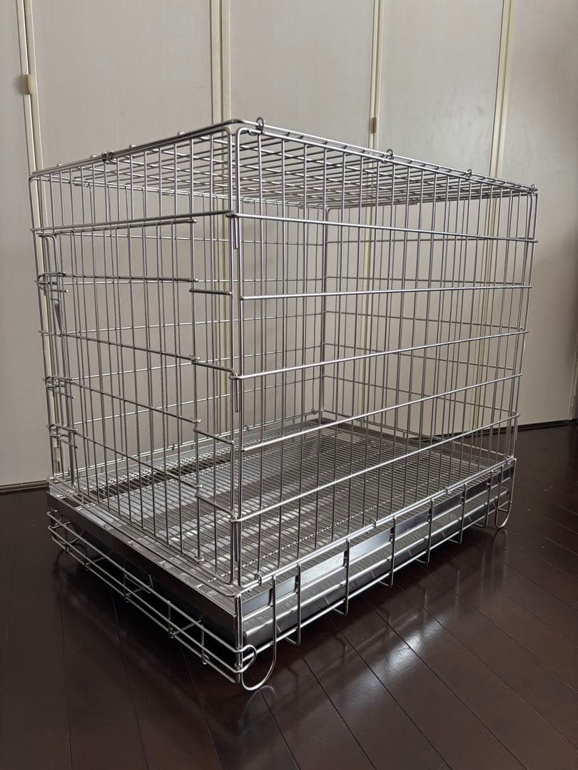 【JILL★】【犬用ケージ】ハチコウ ステンレスケージＬ−ＦＯＰ　短面扉