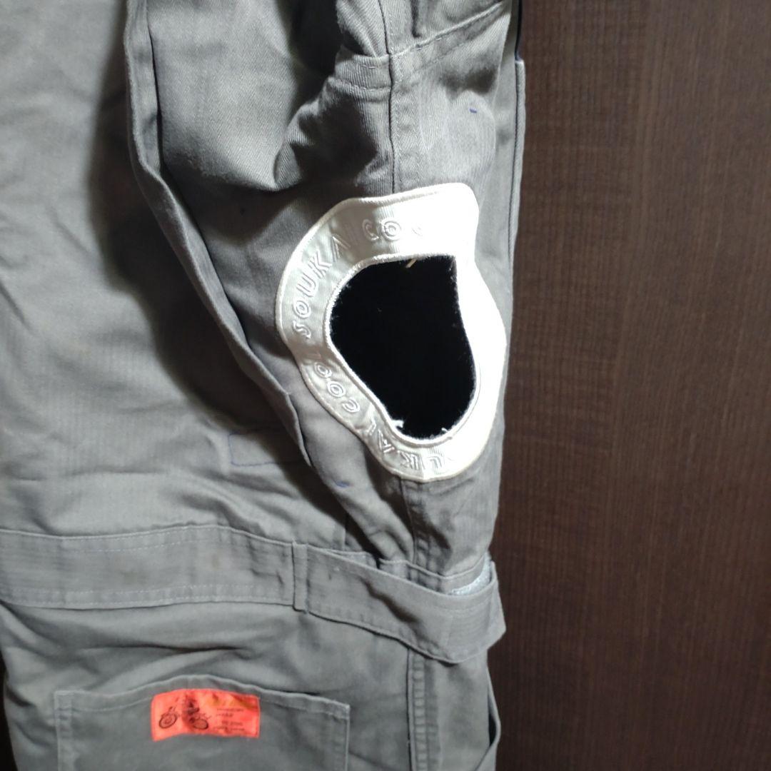 オートバイ空調服つなぎ　ワッペンDIY 3L2着セット　山田辰