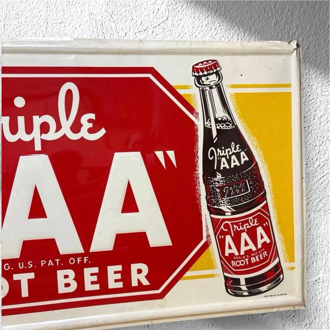 希少Triple AAA ルートビア ヴィンテージ 看板 当時物 1950年代