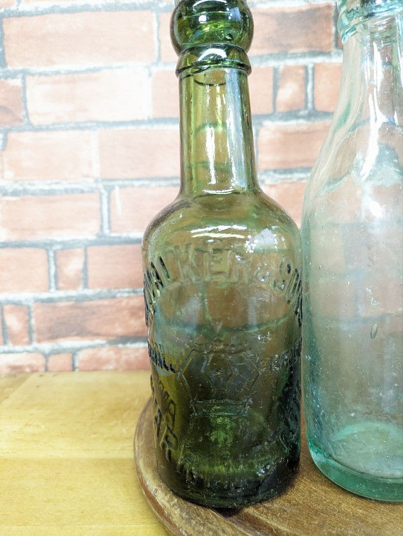 イギリス アンティーク １９００年頃 ジンジャービア ボトル キャップ付き
