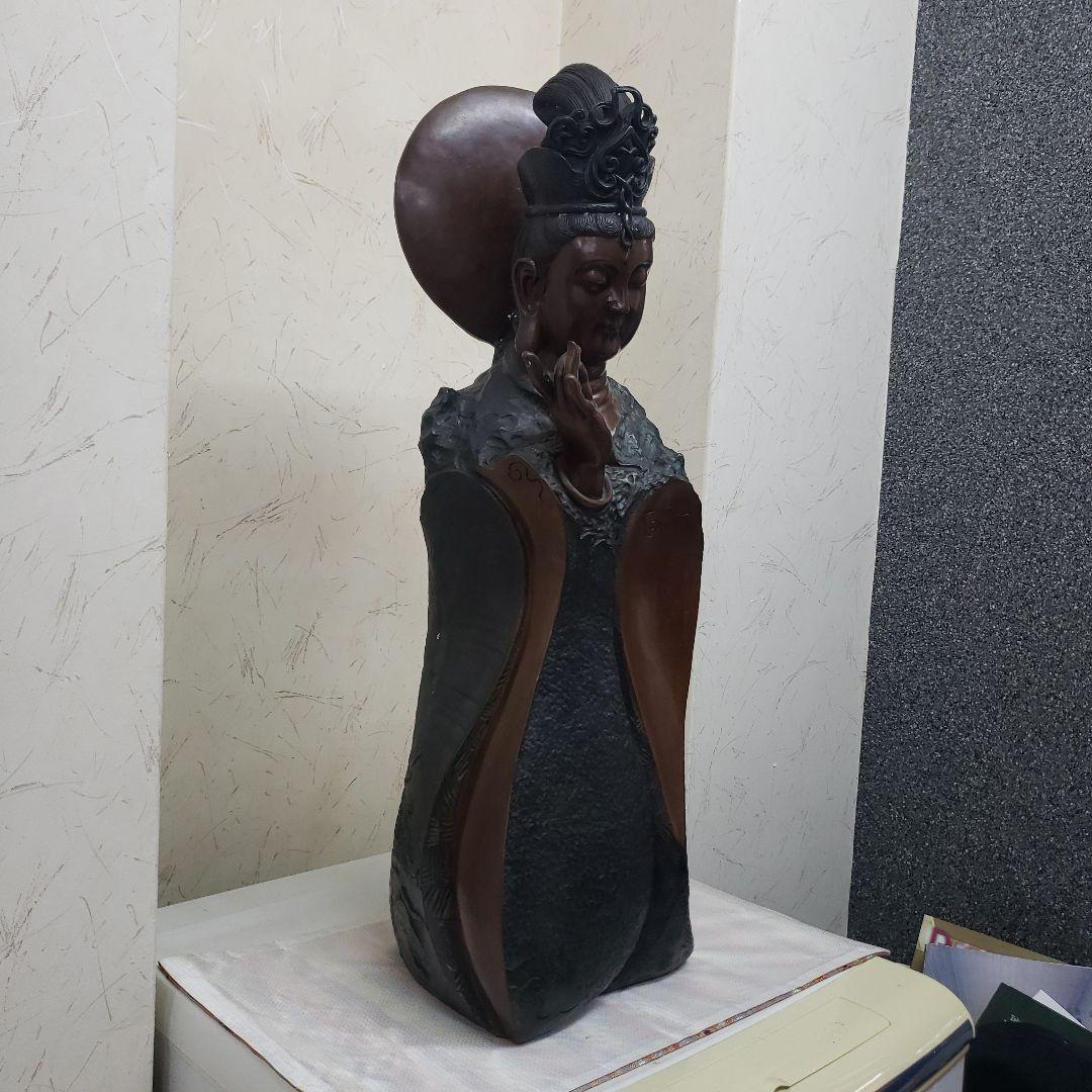 蔵出し特価ブロンズ金属製仏像風モダンアート彫刻 約68cm13,5kg作家物