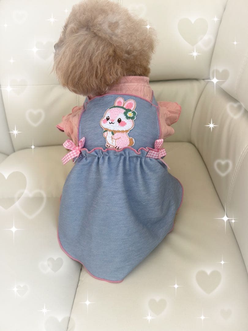 犬服　NO.111 うさぎワンピース　ハンドメイド