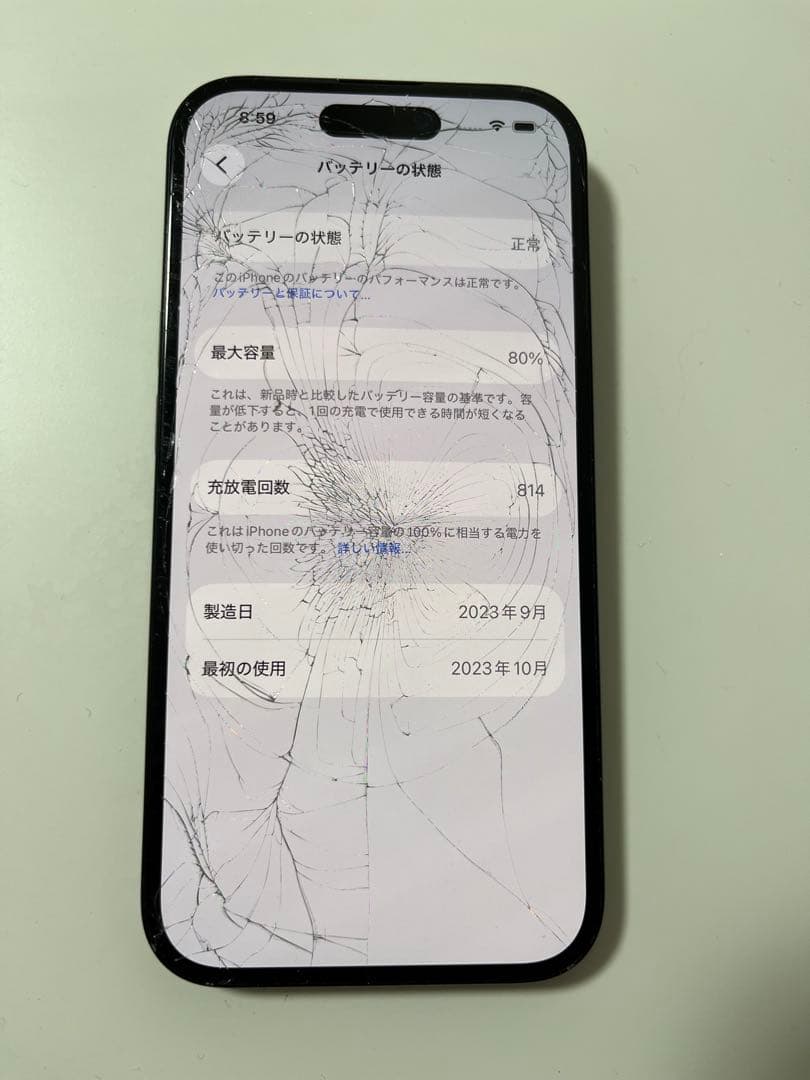 M*R様 iPhone 15 256GBブラック ジャンク　動作、カメラ正常　A