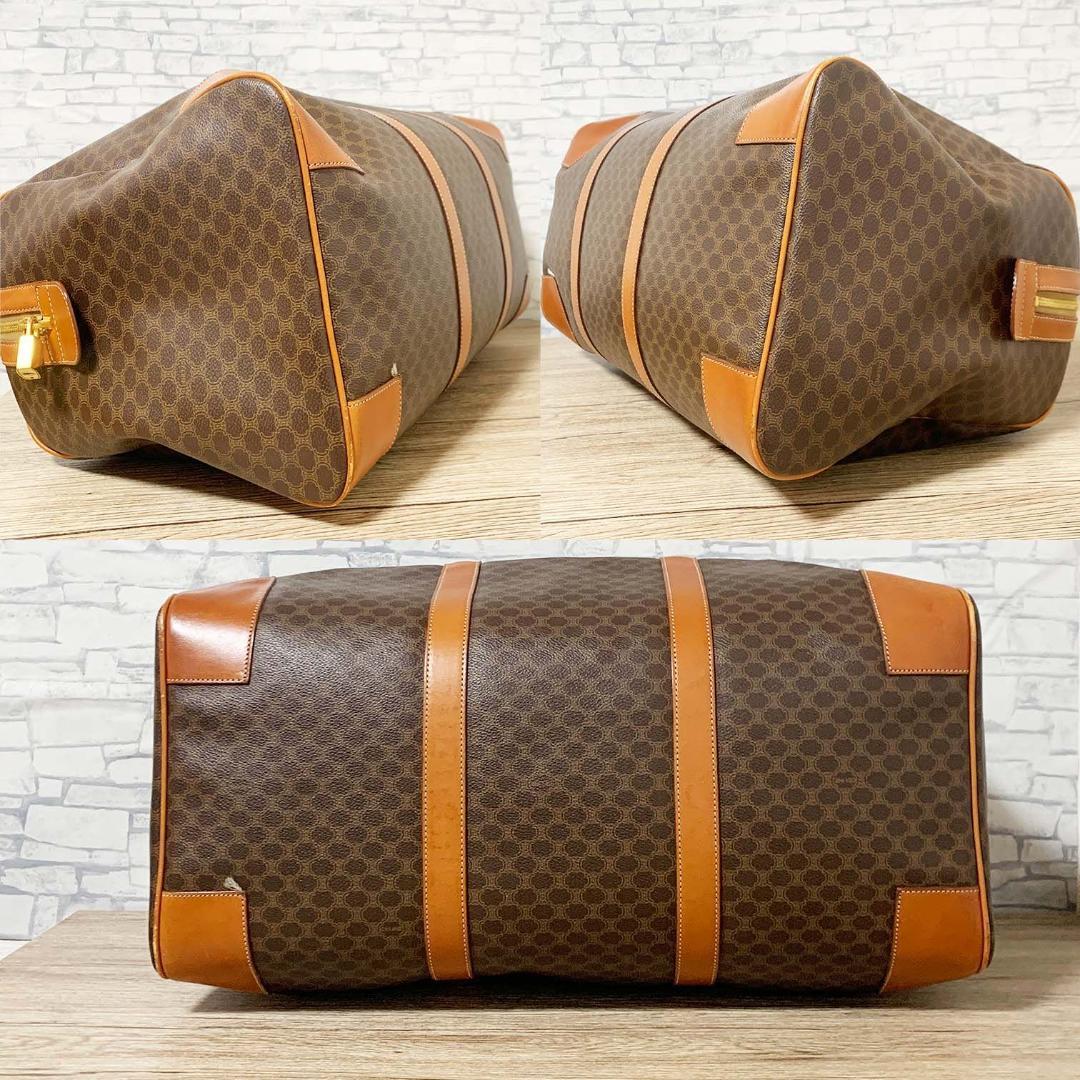 【美品】オールドセリーヌ ボストンバッグ マカダム トリオンフ 大容量 茶色