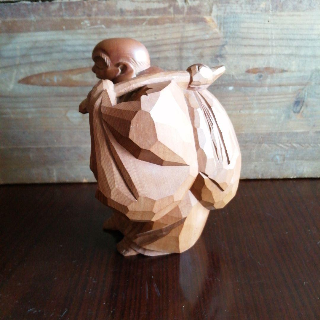 飛騨一位一刀彫　一心作　布袋　19cm