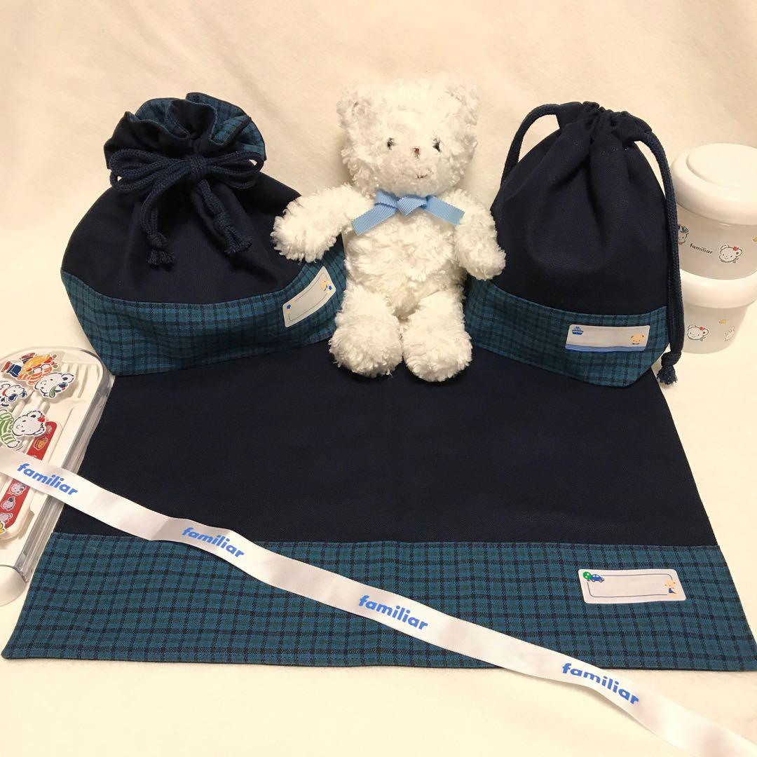 入園入学グッズオーダー受付❃︎ファミリアチェック レッスンバッグ コップ袋