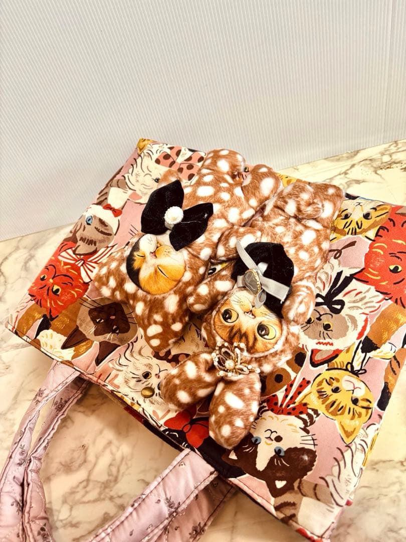 コヤンイサムチョン　ネコチャンプリント生地トートバッグ