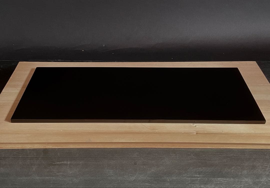 【美品】「母」 輪島塗 長板 一双 塗師 宇太郎 共箱 炉 風炉 （219F①）