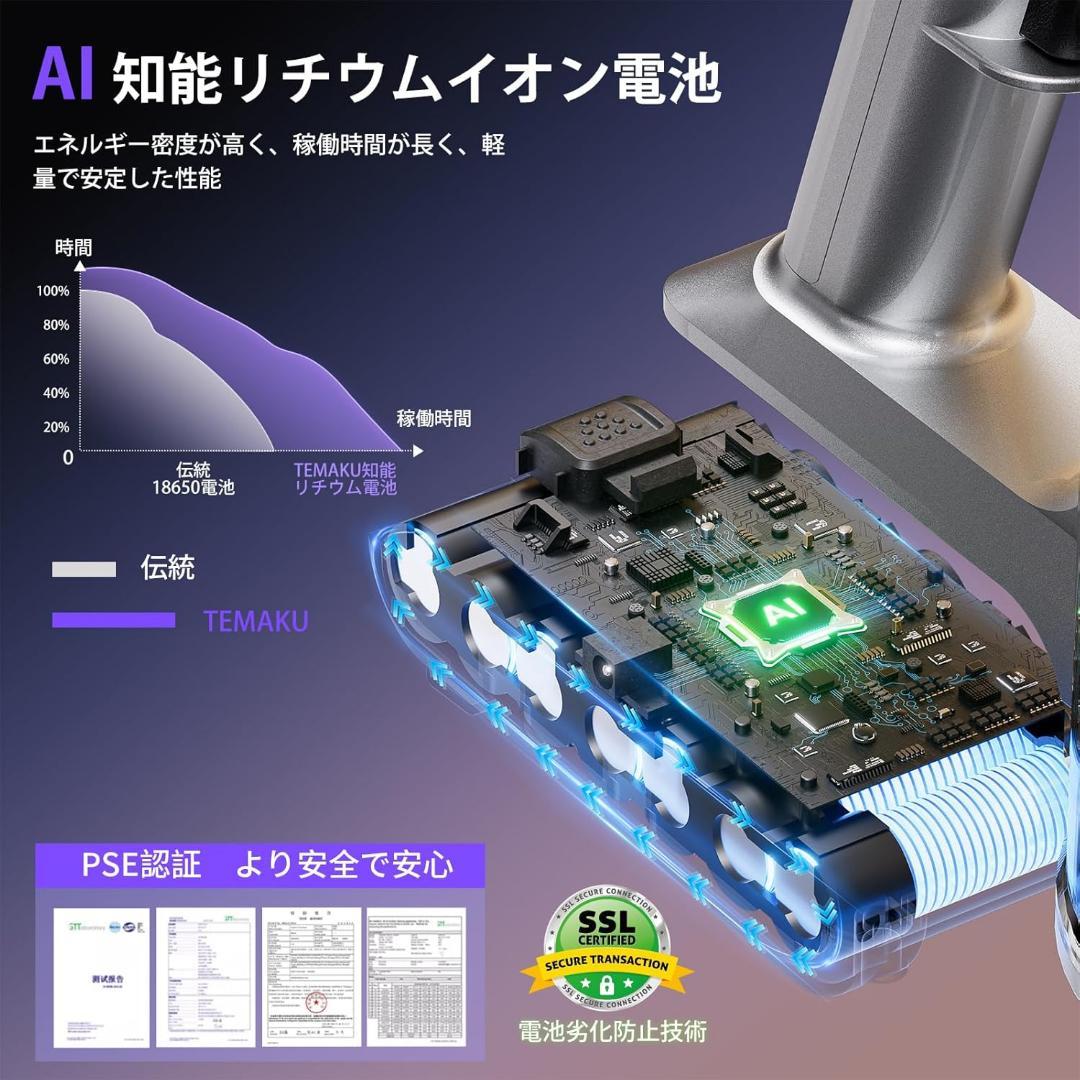掃除機 コードレス 2026年モデル先行発売！業界トップレベルの90KPa超強力