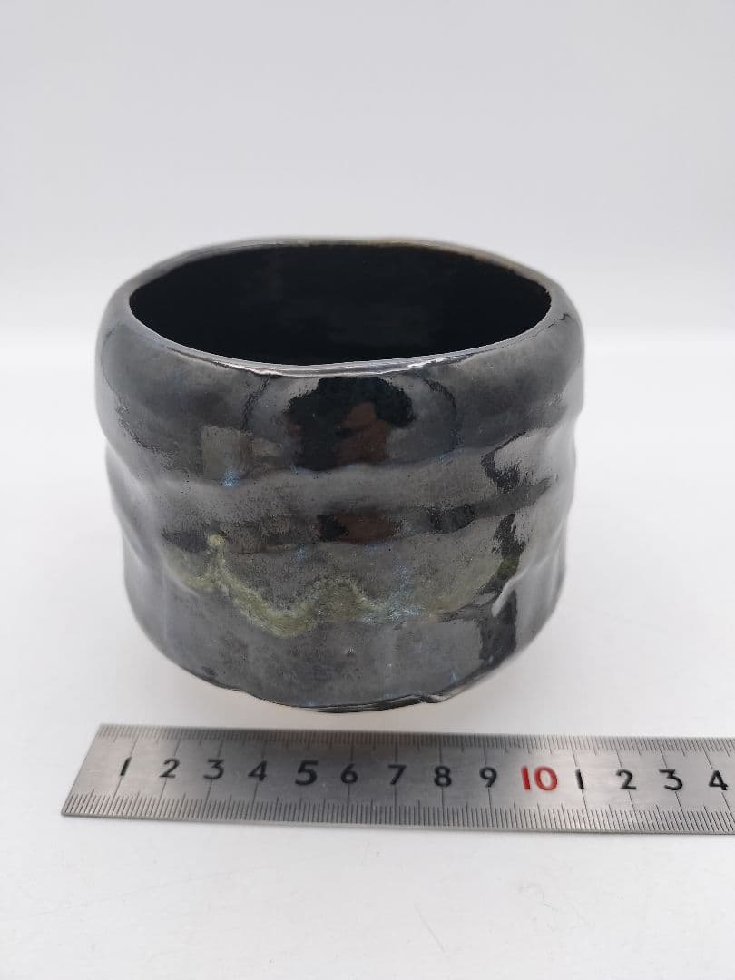c251 筒黒茶碗 陶楽 木箱 茶道具 古物