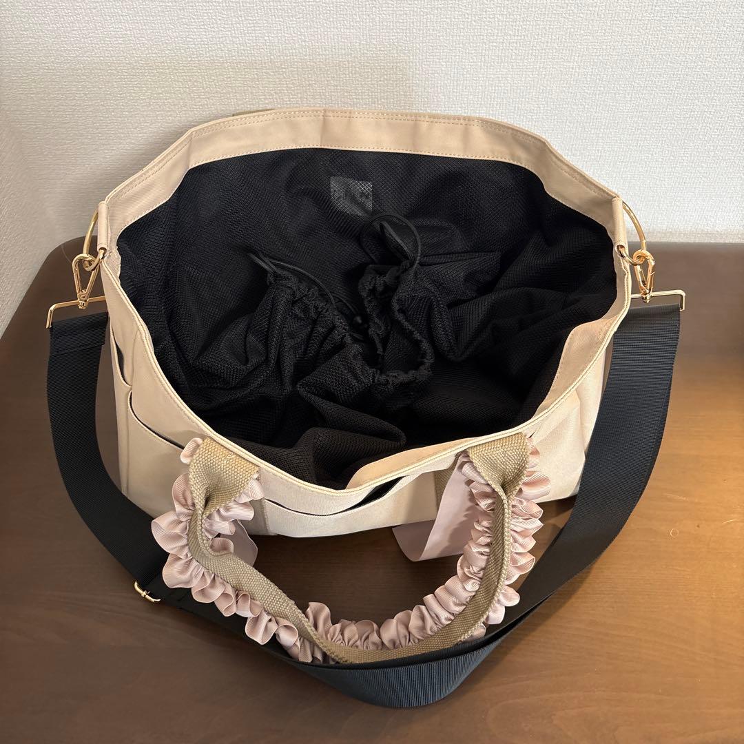 godpiva ゴッドピバ　キャンバスフリルリボンバッグ　ペットキャリー