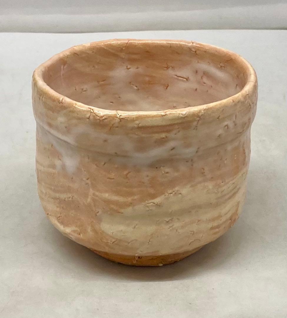 B590b「萩 茶碗」植草達郎作　共箱草胆庵　萩焼　茶道具