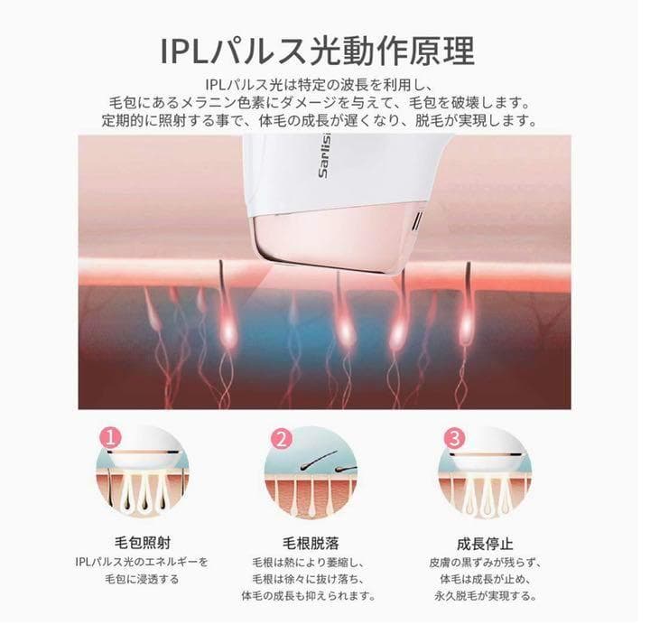 Sarlisi 脱毛器 光美容器 九段階調節 家庭用 男女兼用