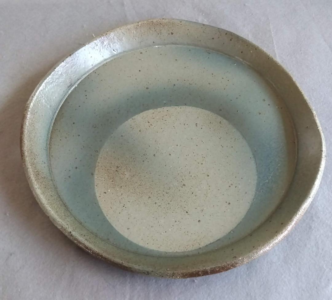 越前焼　あかね陶房　山路茜　【望月大皿】藍化粧ポップモダニズムな斬新デザイン大皿