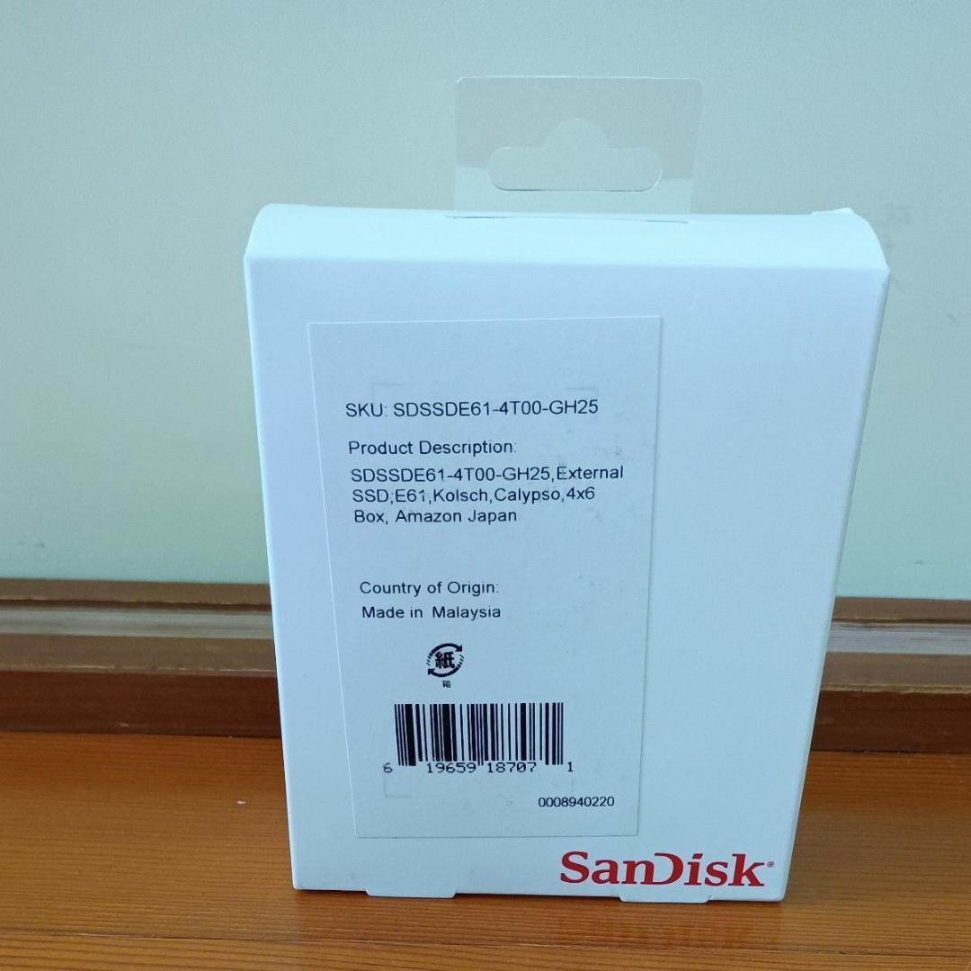 SanDisk SSD 外付け 4TB SDSSDE61-4T00-GH25