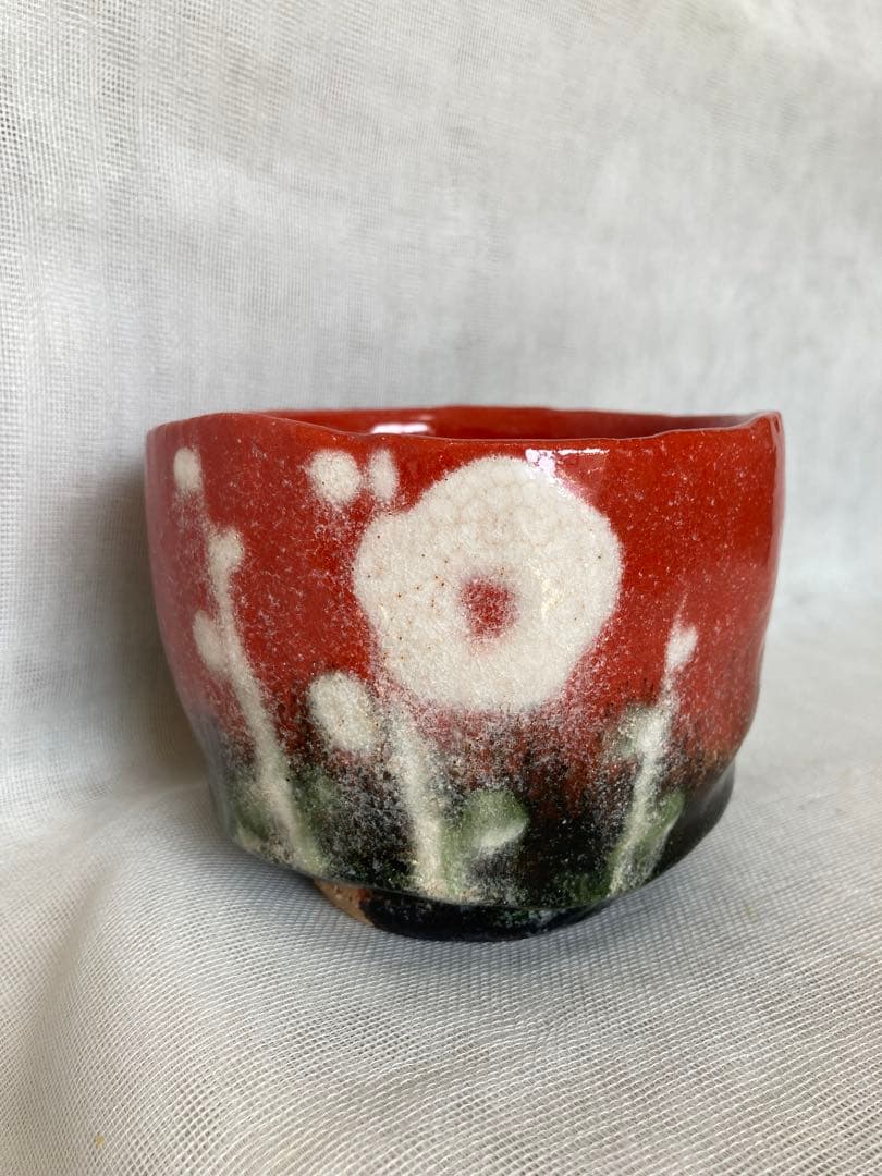中島正雄／茜白梅抹茶茶碗／B11