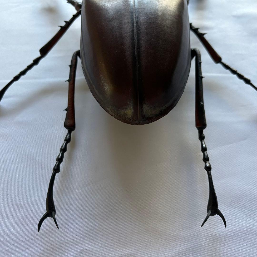 美品・稀少／皮革造形作家・河野甲作品「クワガタ」