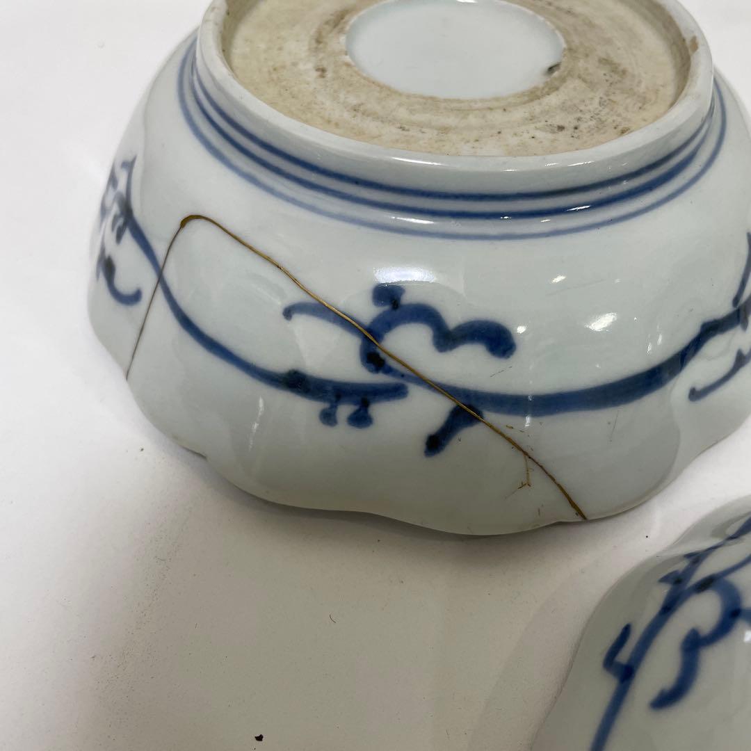 【現状品】古伊万里 錦手 色絵 菓子器 皿 アンティーク 時代物 9客 ②
