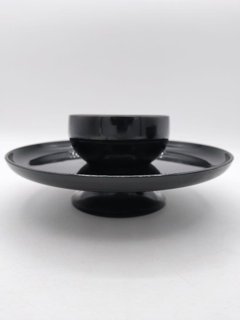 c841天目茶碗セット 天目茶碗 定一 天目台 樹脂真塗 茶道具 古物